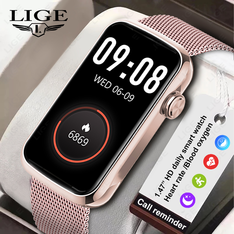 LIGE 1.47'' Smart Watch Women  - Watches Ladies Smartwatch ulasan dan harga